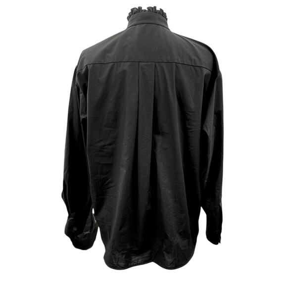 Vivetta Black Tunic Top Italy Sz 40 Oversized Romantic Embroidery Made in Italy - Picture 13 of 14